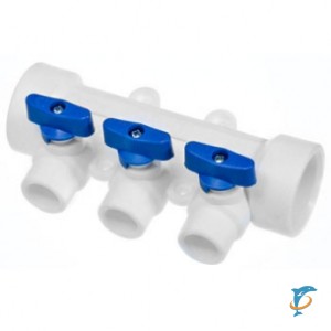 Коллектор Millennium с 3 выходами (синие ручки)  (3M62-mnb-320320
)