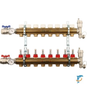 Коллектор распределительный STOUT для тёплого пола с расходомерами 8 выходов (SMB 0473 000008)