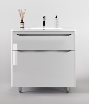 Тумба для комплекта Style Line Марелла 80 напольная, белая, антискрейтч глянец — 