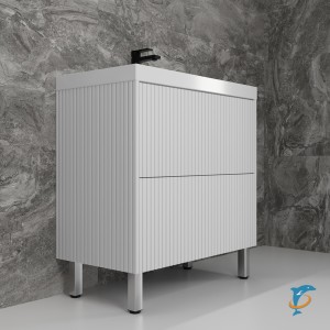 Тумба с раковиной Style Line Стокгольм 80 напольная, белый рифленый софт  (ЛС-00002335+ЛС-00000723)