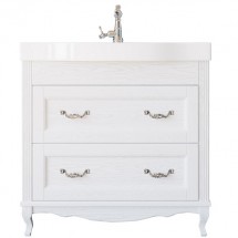 Тумба с раковиной ValenHouse Лиора 90 белая, фурнитура хром — 