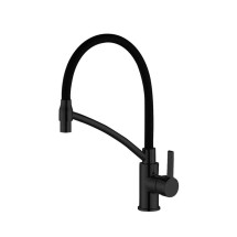 Смеситель для кухни HAIBA HB73644-7 гибкий излив, латунь, черный — 